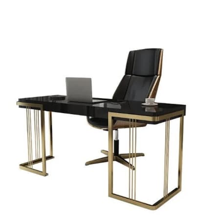 Czarne złote biurko ze stali nierdzewnej Luxury Premium 140x70x75