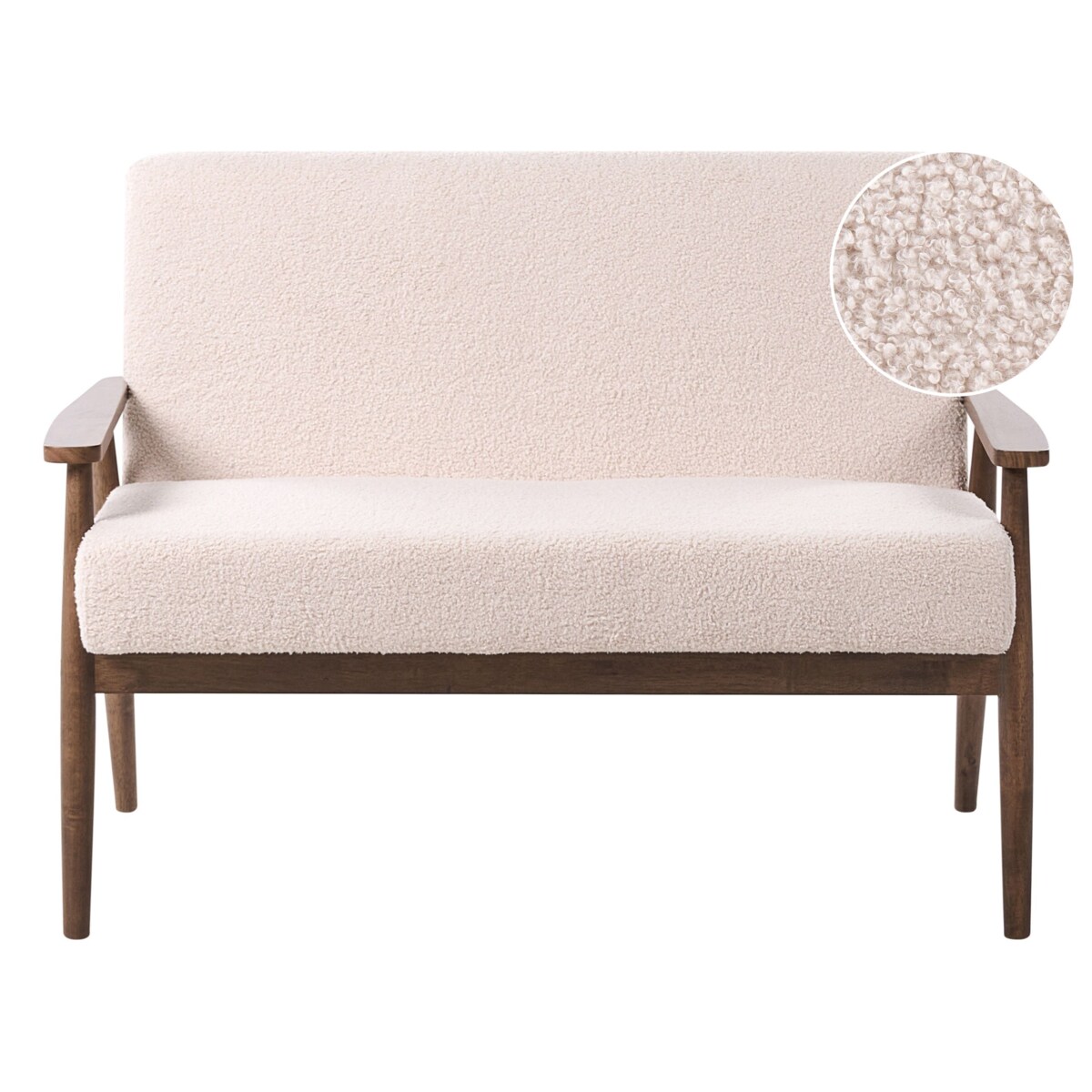 Sofa dla 2 osób ESRUM Boucle Ciemny brąz/ beżowy