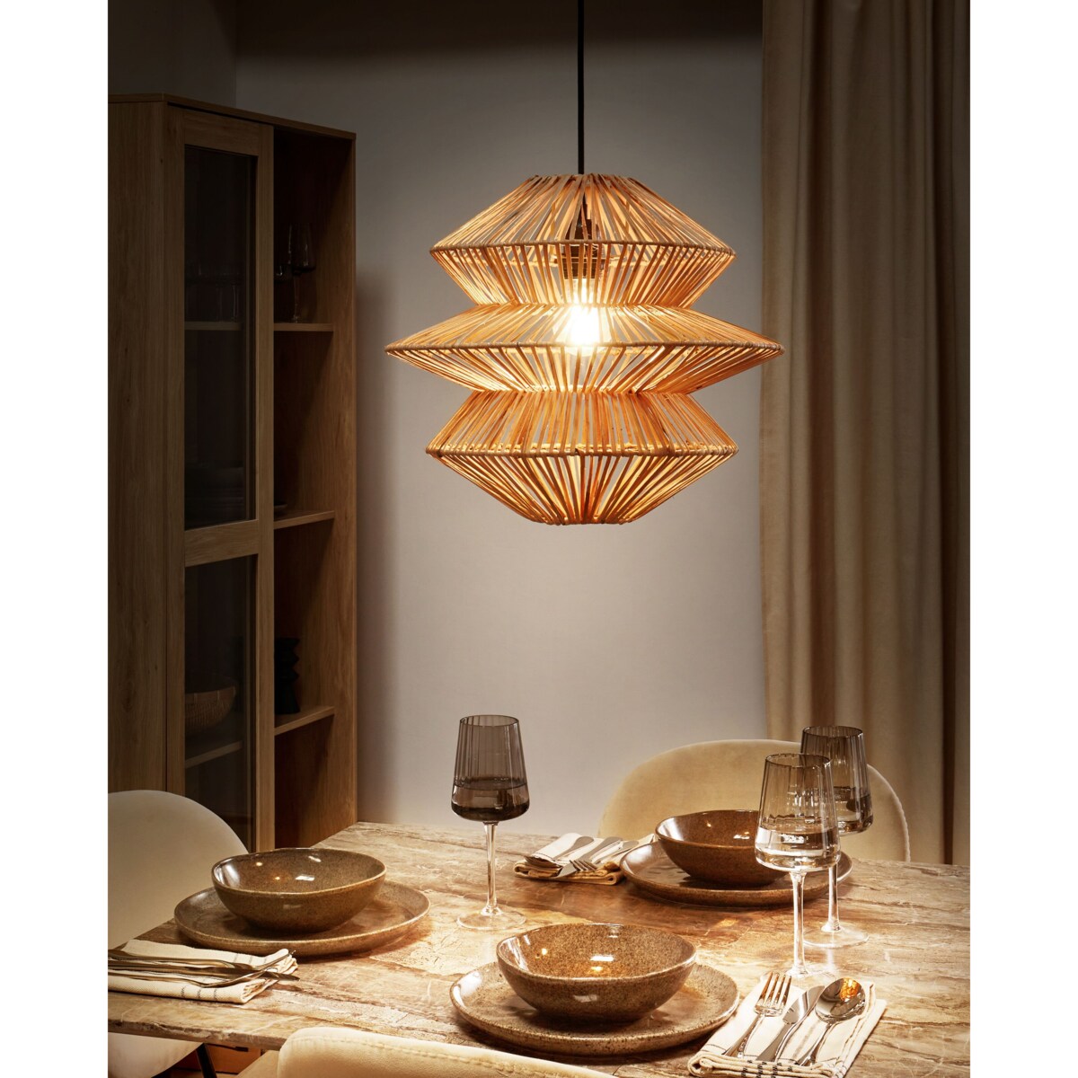 Lampa wisząca ANDUKI Rattan Naturalny