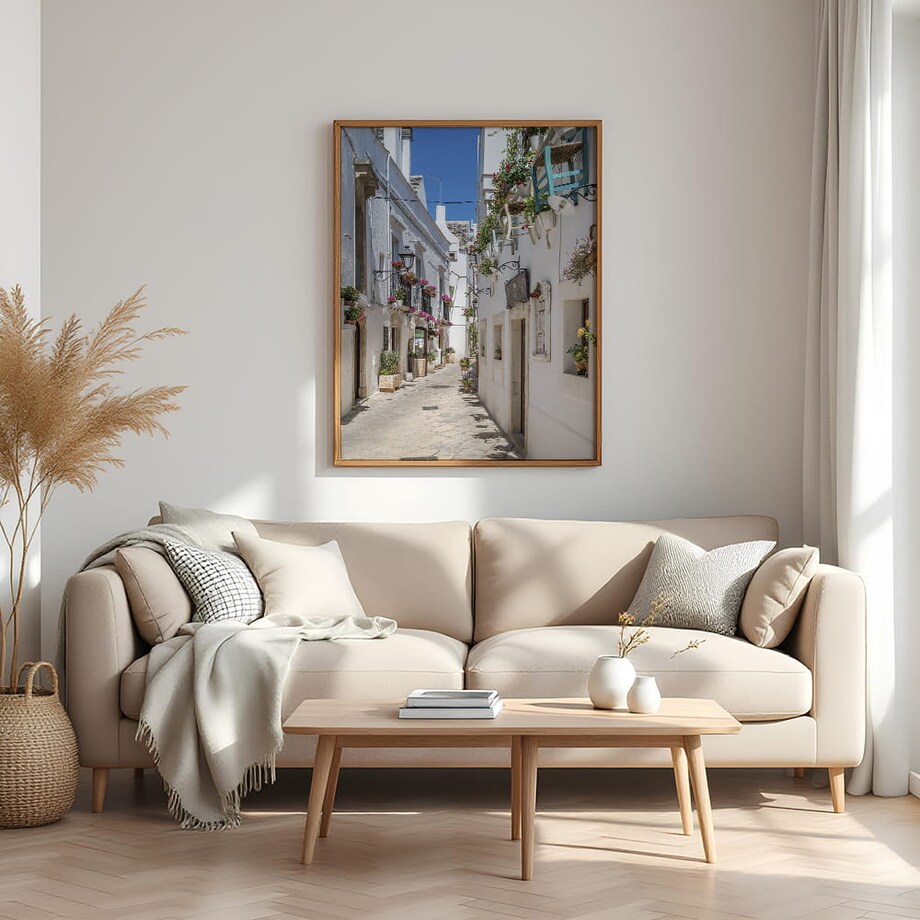 plakat malownicza uliczka locorotondo apulia włochy 50x70