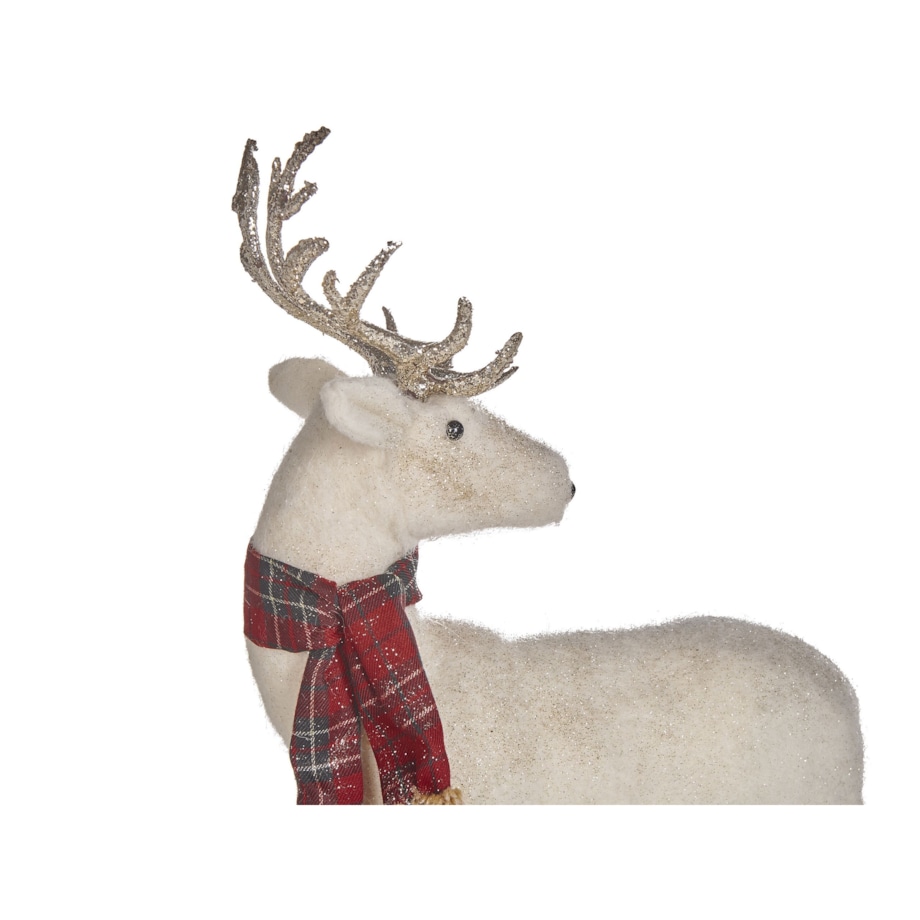 Figurka dekoracyjna renifer 51 cm biała MUSTOLA