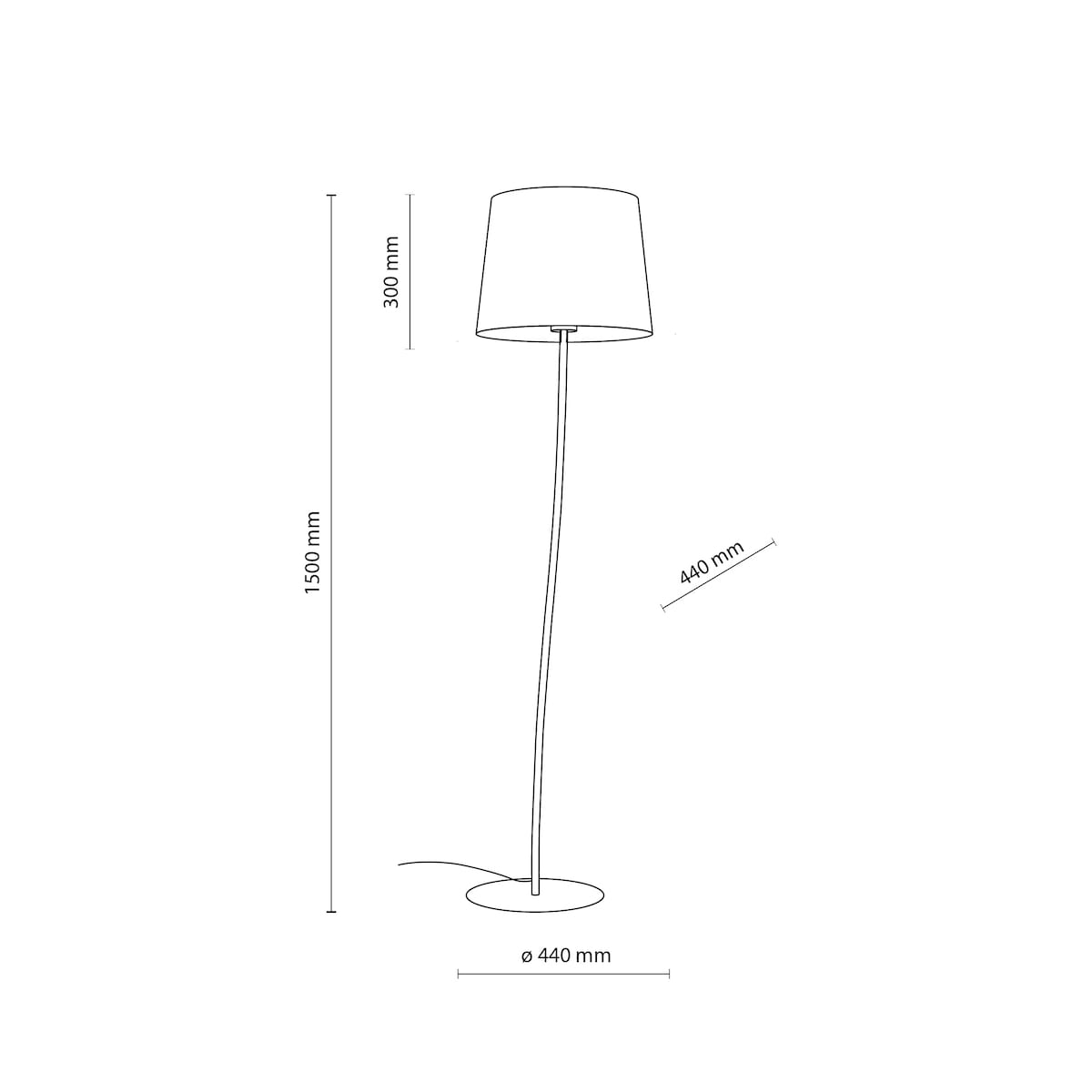 Lampa podłogowa TK Lighting NICOLA YELLOW 6645 żółto-złota E27 150 cm do salonu