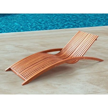 Leżak ogrodowy drewniany brązowy TANARO
