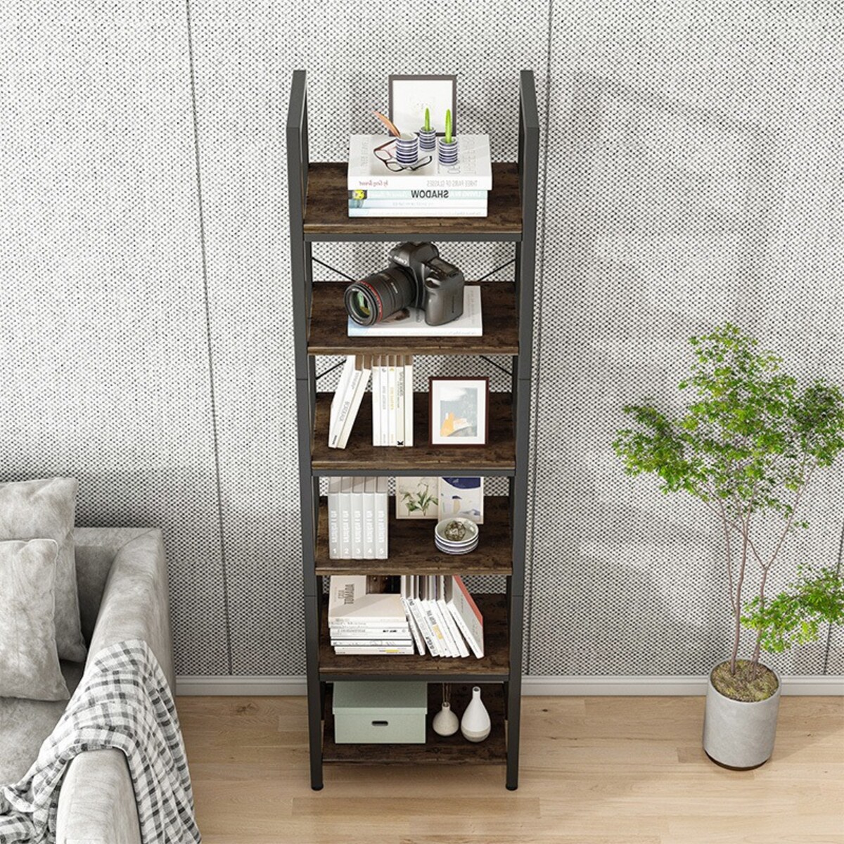 Biurowy Regał Na Książki Biblioteczka Wysoki Industrialny Słupek Vintage