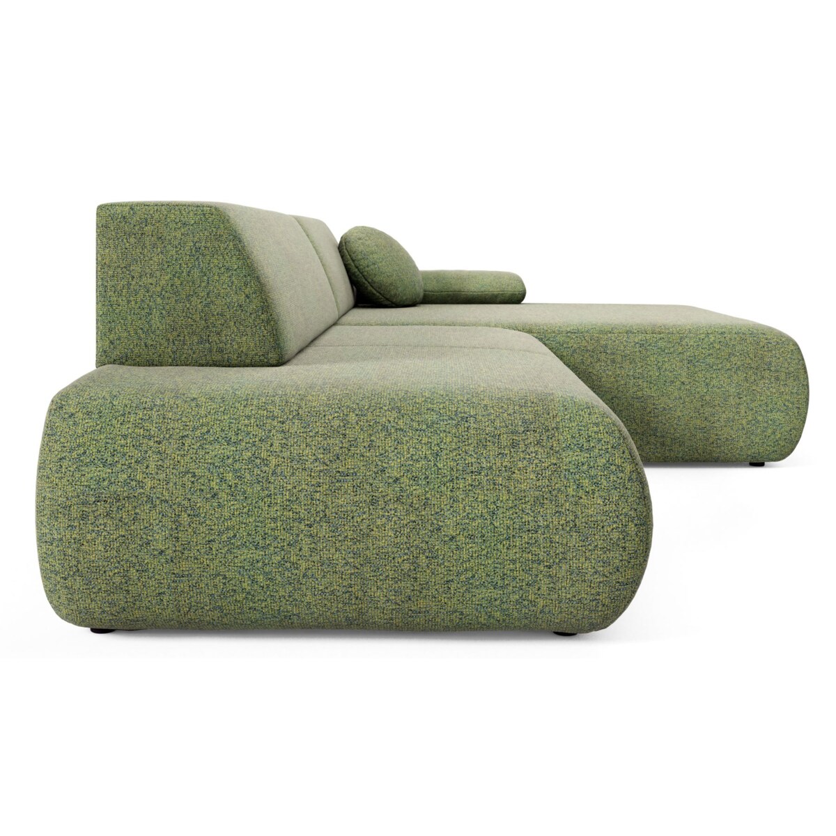 Narożnik rozkładany PENTI z pojemnikiem na pościel, prawy, zielony