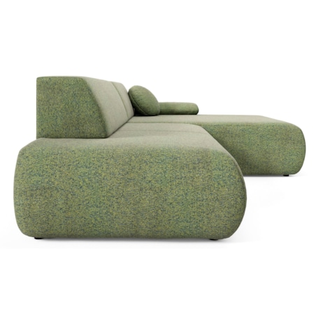 Narożnik rozkładany PENTI z pojemnikiem na pościel, prawy, zielony