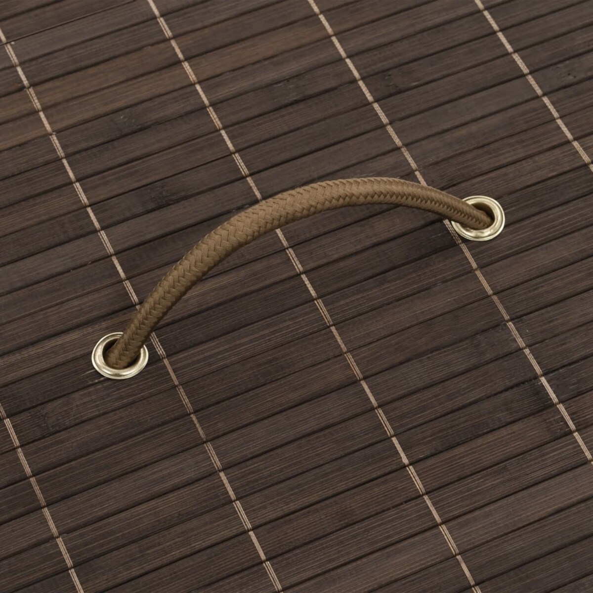 vidaXL Bambusowy kosz na pranie okrągły, ciemnobrązowy kolor