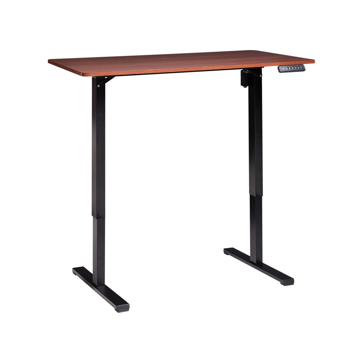 Biurko regulowane elektrycznie 120 x 60 cm czarne z ciemnobrązowym TAVARES