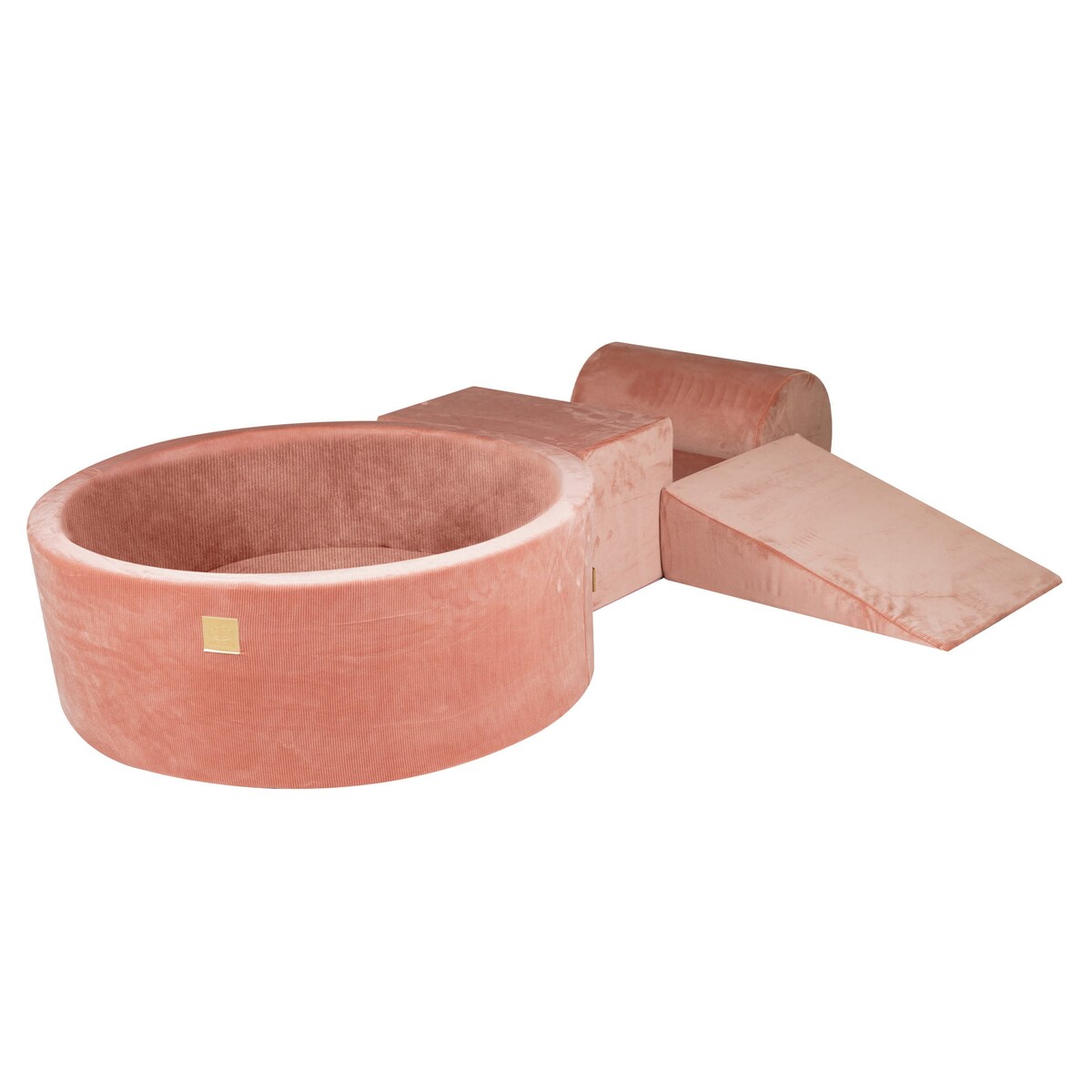 Piankowy Plac Zabaw z Basenem 230x45cm/bez Piłek dla Dziecka, Corduroy, Velvet, Morelowy