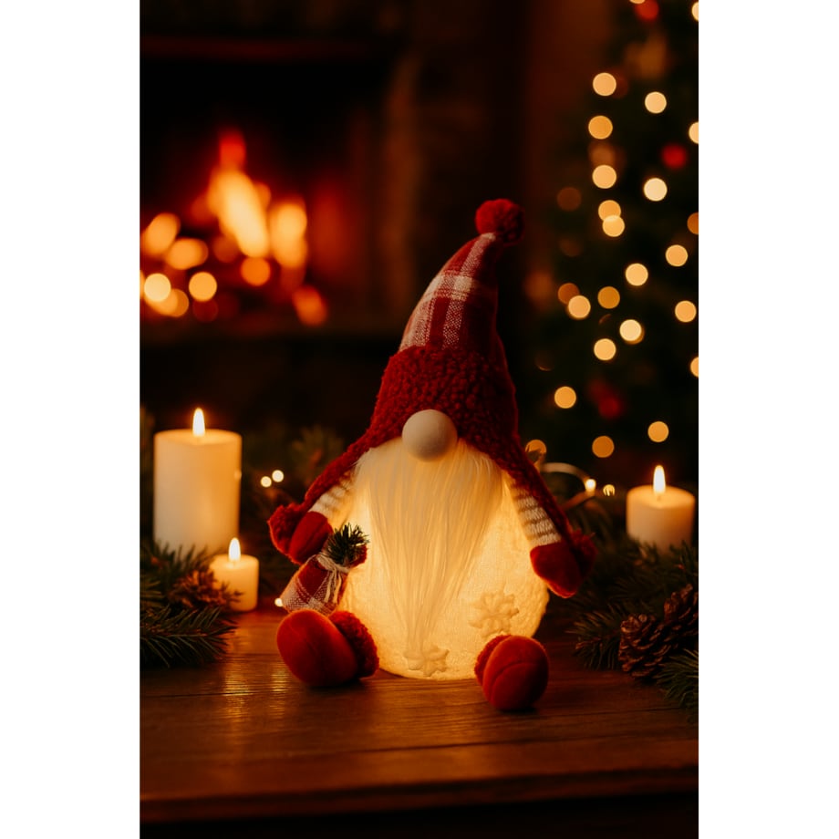 Skrzat świąteczny krasnal świecący na święta