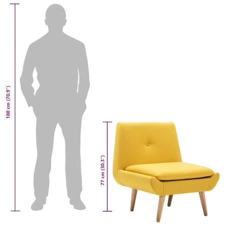 vidaXL Fotel, żółty, tkanina