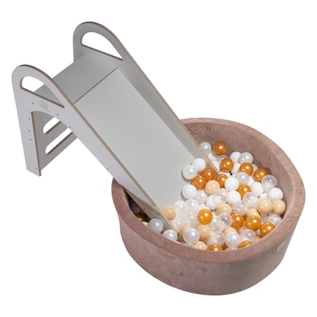 MeowBaby® Drewniana Zjeżdżalnia dla Dziecka do pokoju 87x46cm Montessori, Szara