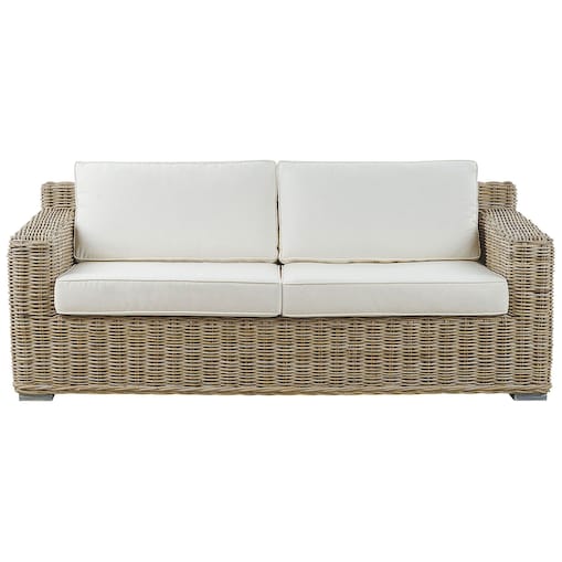 Sofa ogrodowa dla 2 osób ARDEA Rattan Jasnobrązowy