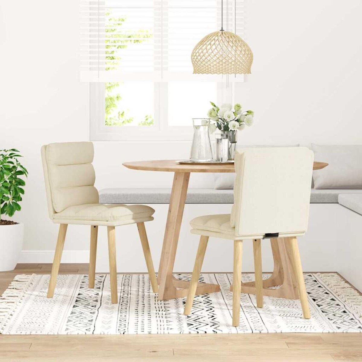 vidaXL Krzesła stołowe, 2 szt., lniane