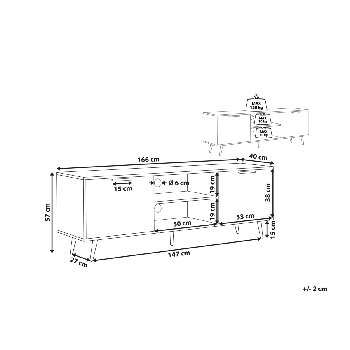 Szafka RTV czarna INDIO