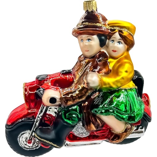 Bombka choinkowa: Para na motocyklu
