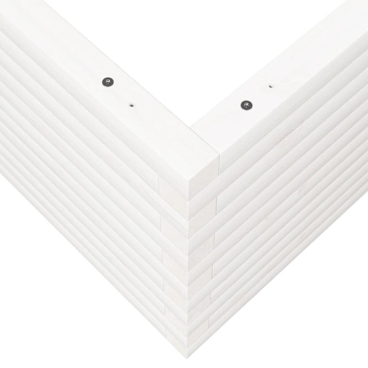 vidaXL Donica ogrodowa, biała, 110x110x46 cm, lite drewno sosnowe