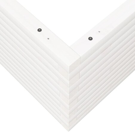 vidaXL Donica ogrodowa, biała, 110x110x46 cm, lite drewno sosnowe