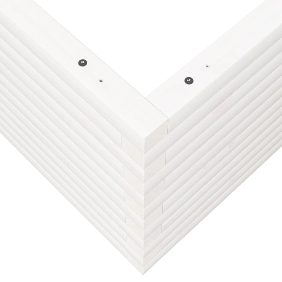 vidaXL Donica ogrodowa, biała, 110x110x46 cm, lite drewno sosnowe