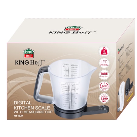Elektroniczna waga kuchenna z dzbankiem 1200ml 1g 5kg KINGHOFF