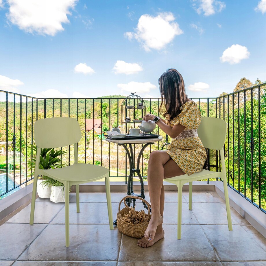 4 x Krzesło wygodne LARA plastikowe szałwiowe