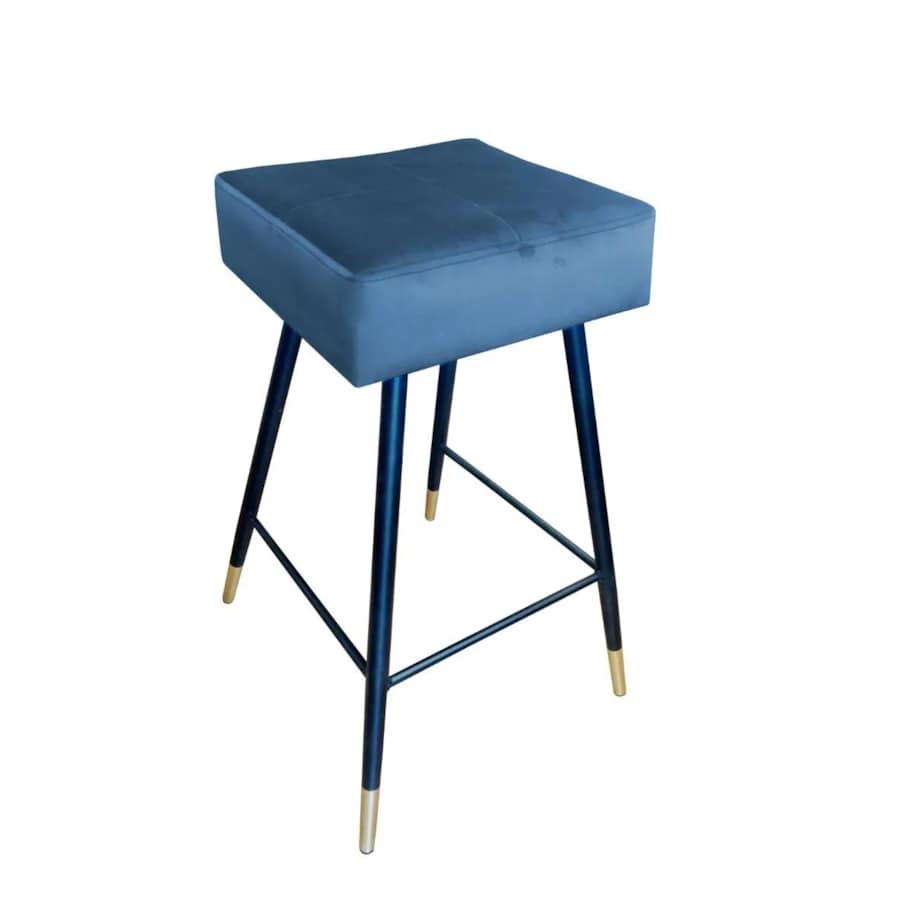 Hoker niski OLIMP VELVET GOLD ciemno niebieski