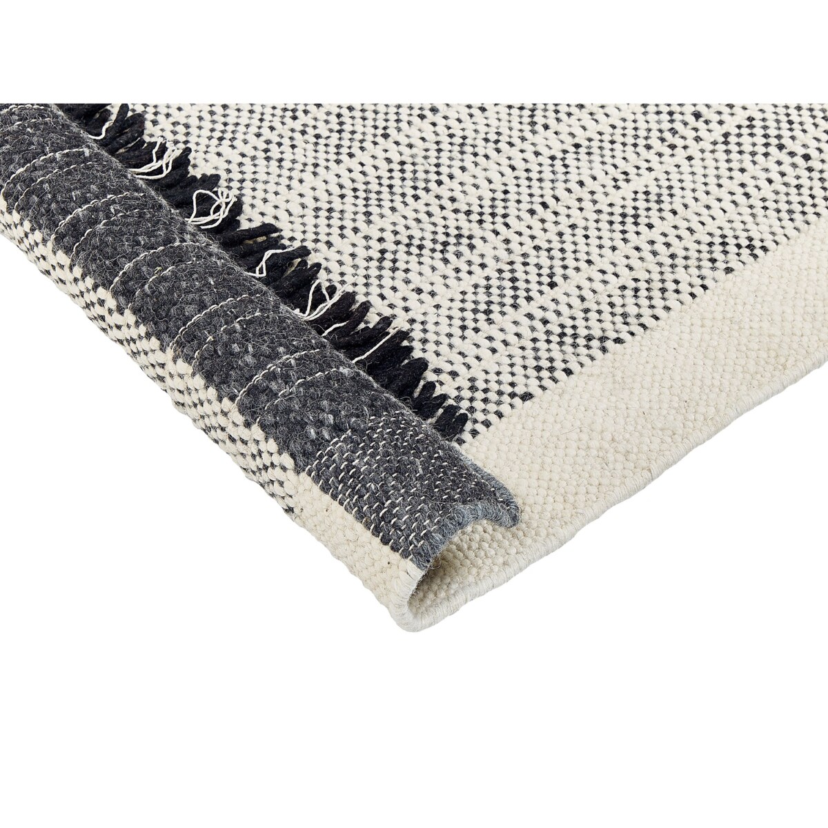 Dywan wełniany 140 x 200 cm biało-czarny KETENLI