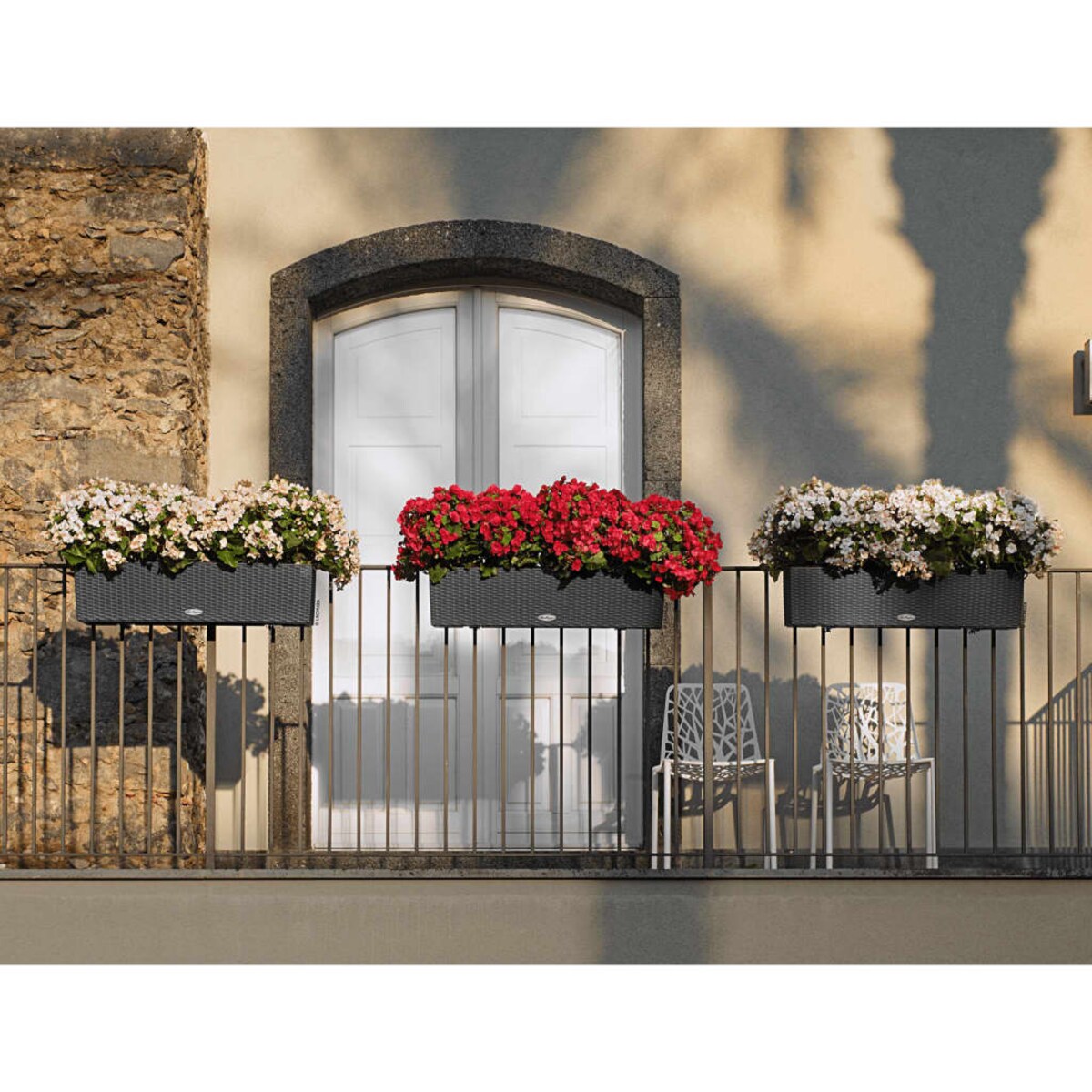 LECHUZA Doniczka BALCONERA Cottage 80 ALL-IN-ONE, kolor granitu