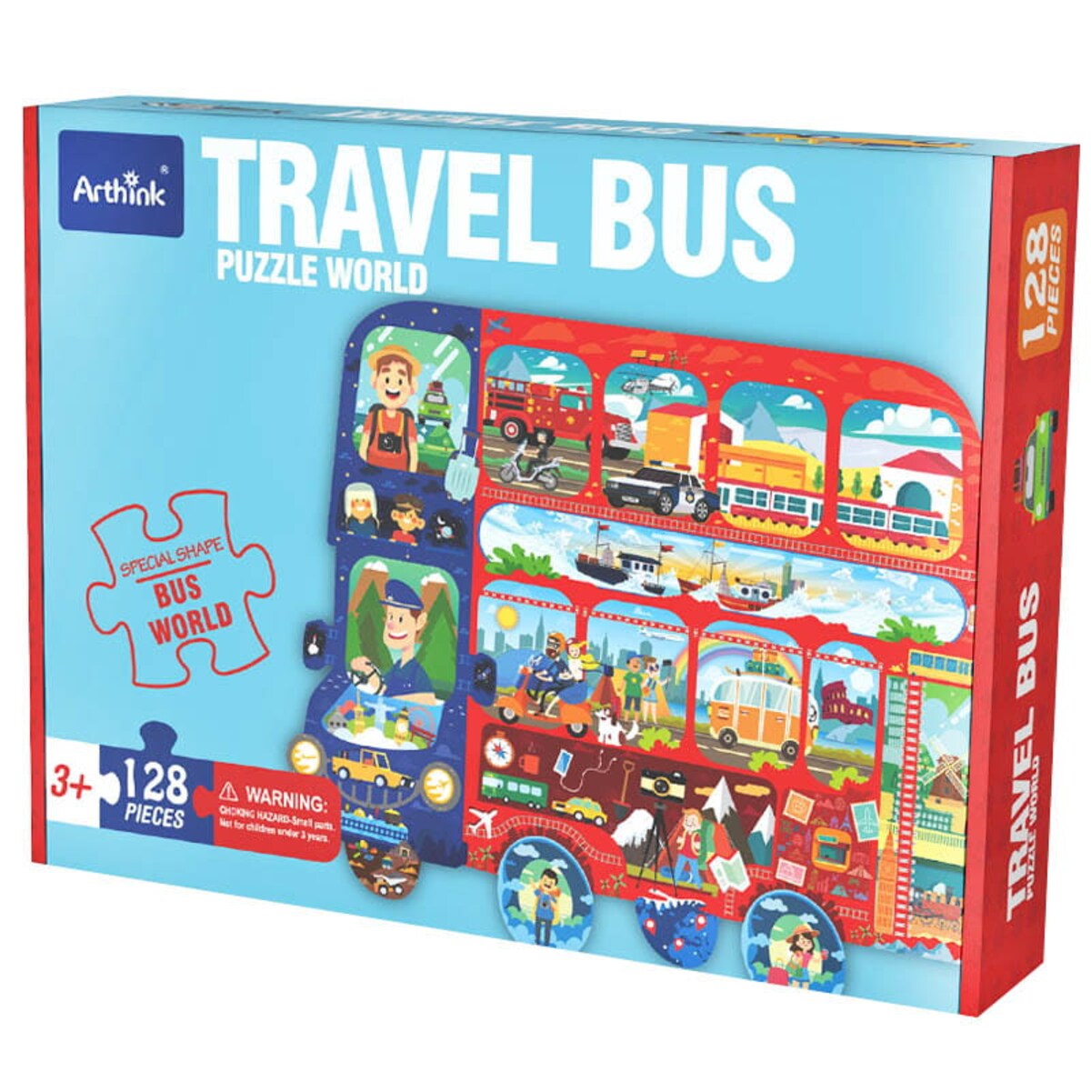 Puzzle edukacyjne - AUTOBUS - 128 el.