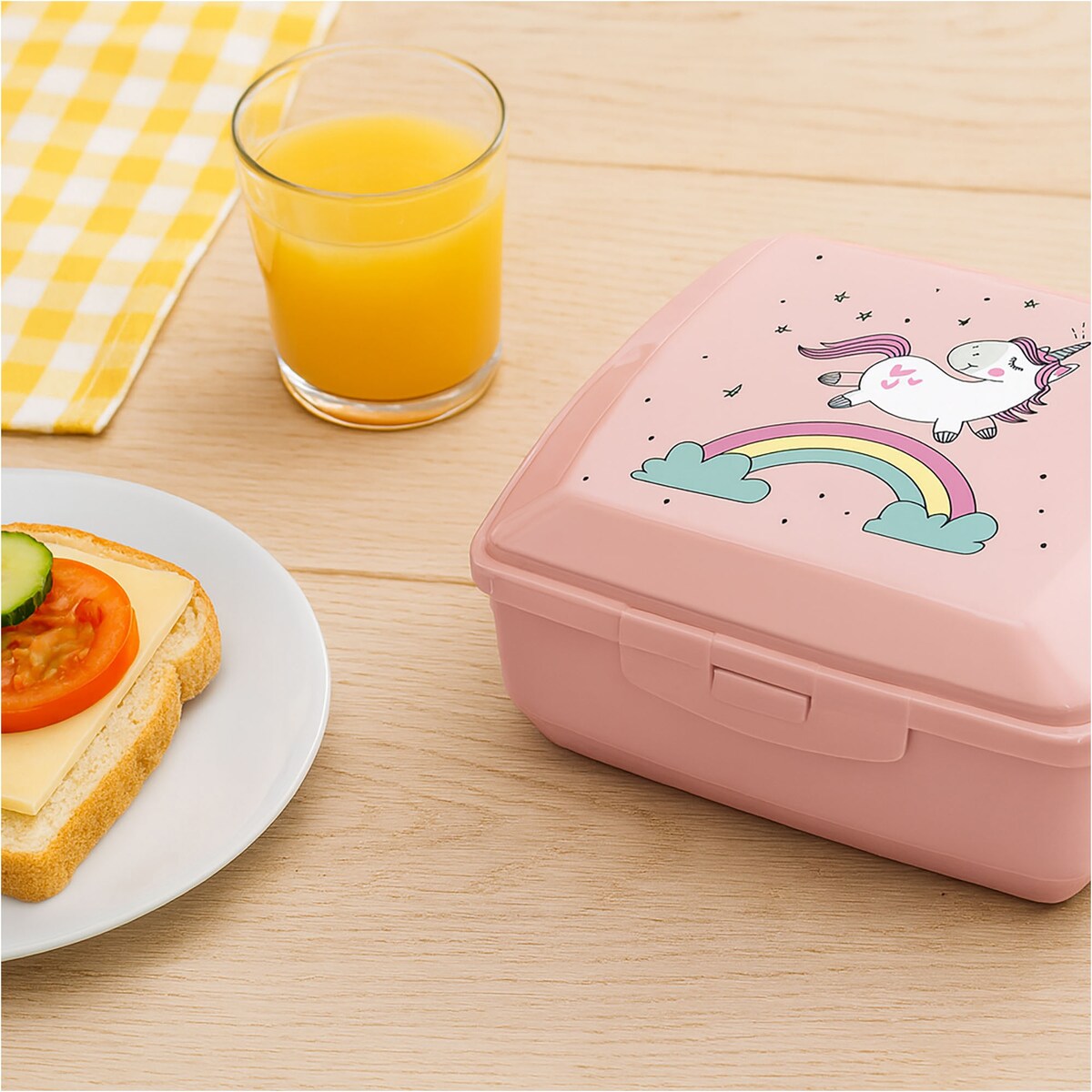 Pojemnik Śniadaniowy Dla Dzieci Lunchbox Na Śniadanie Chlebak Dziecięcy Jednorożec Różowy