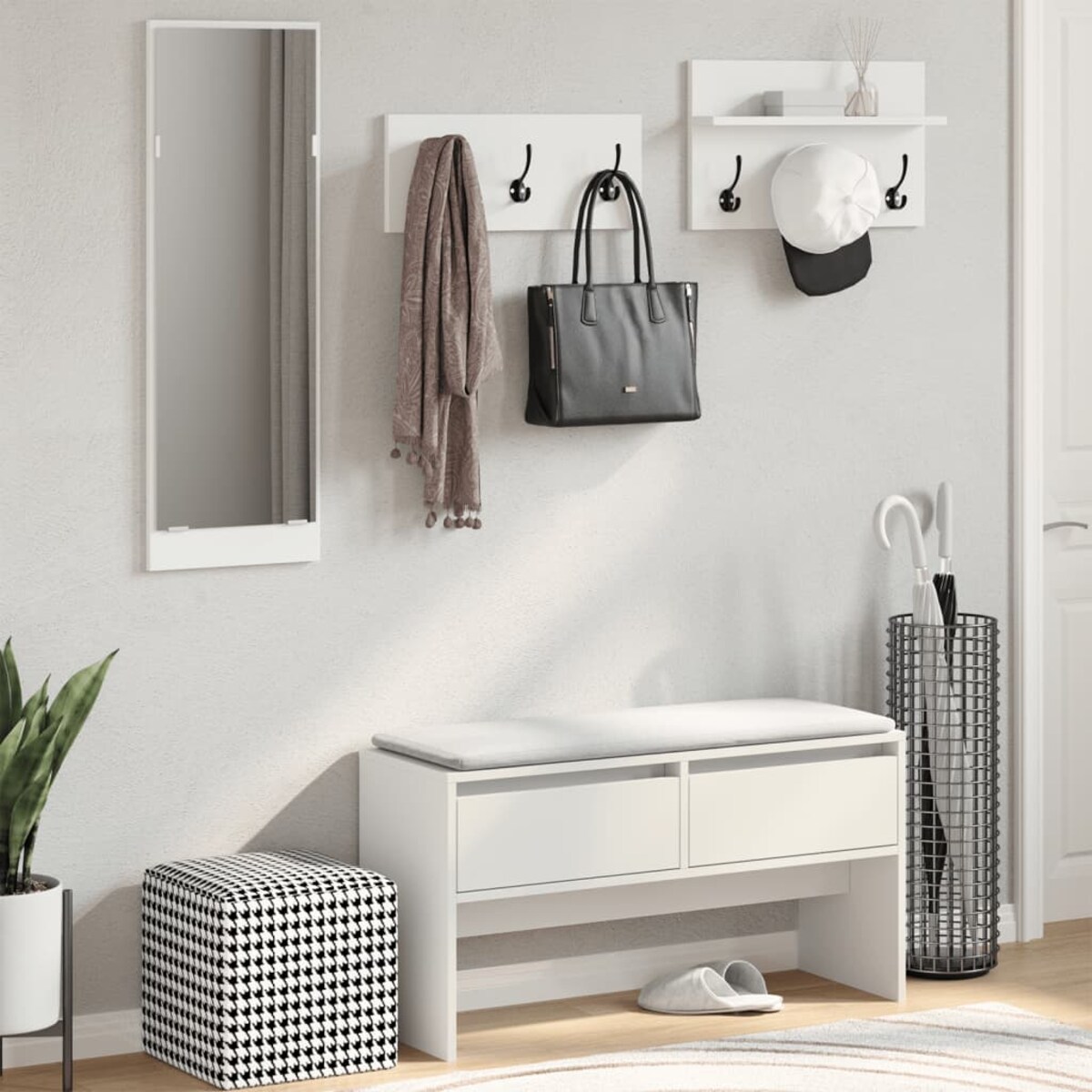 vidaXL 4-cz. zestaw mebli do przedpokoju, biały