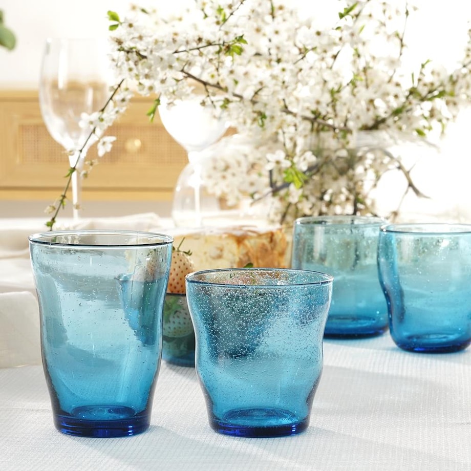 VILLA ITALIA Szklanka granatowa 300 ml PERLATO