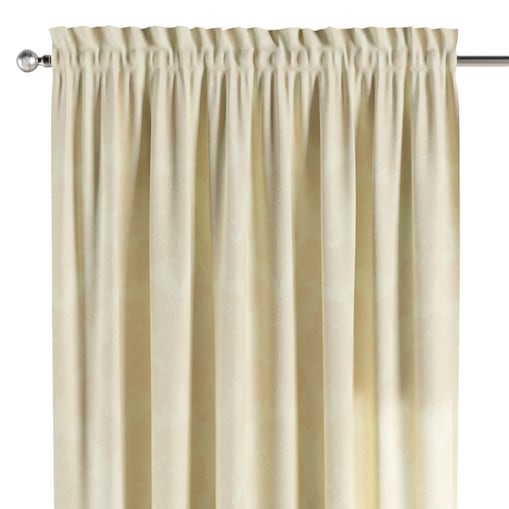 Zasłona na kanale z grzywką 1 szt. 130x260 liście akantu na tle ecru