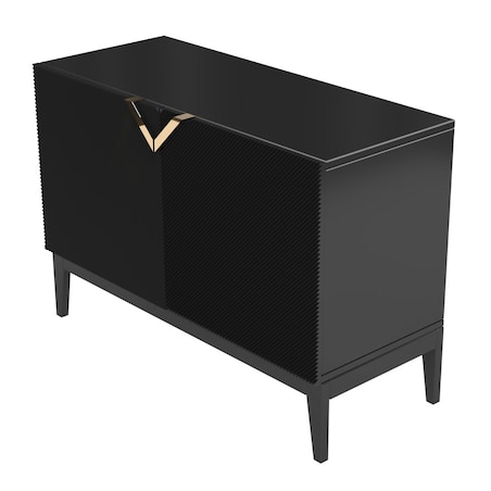 Drewniana komoda Visby DEMI LONG 2D / kolor czarny / szer. 100,5 cm