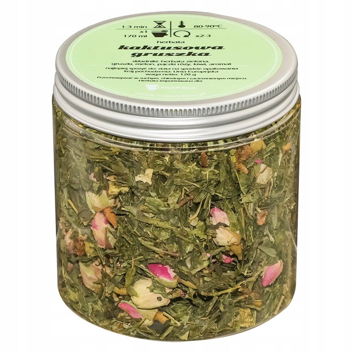 Herbata zielona KAKTUSOWA GRUSZKA o smaku kaktusa i soczystej gruszki - herbata liściasta sypana mieszanka napar susz - gotowa na prezent upominek