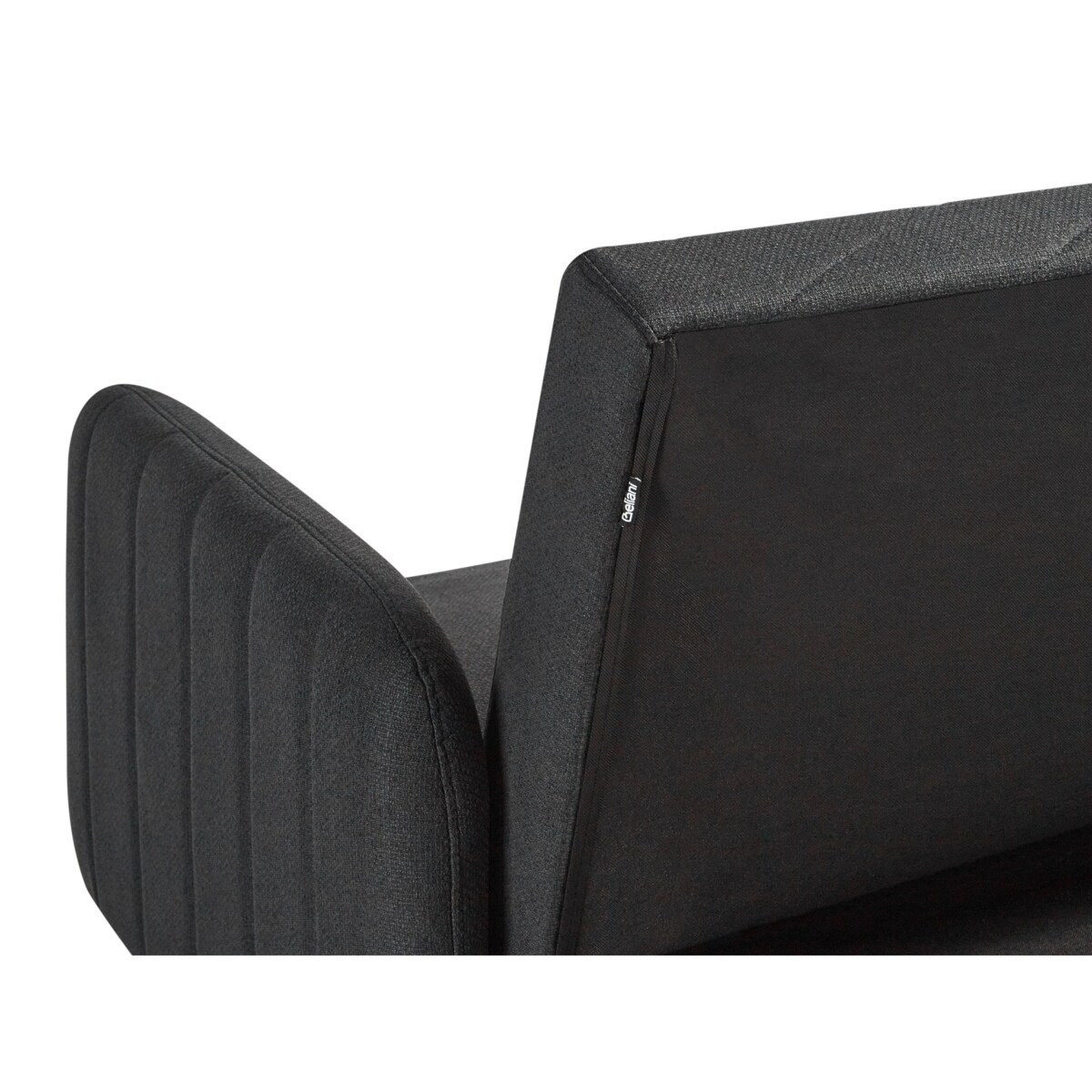 Sofa rozkładana SENJA Czarny Len syntetyczny