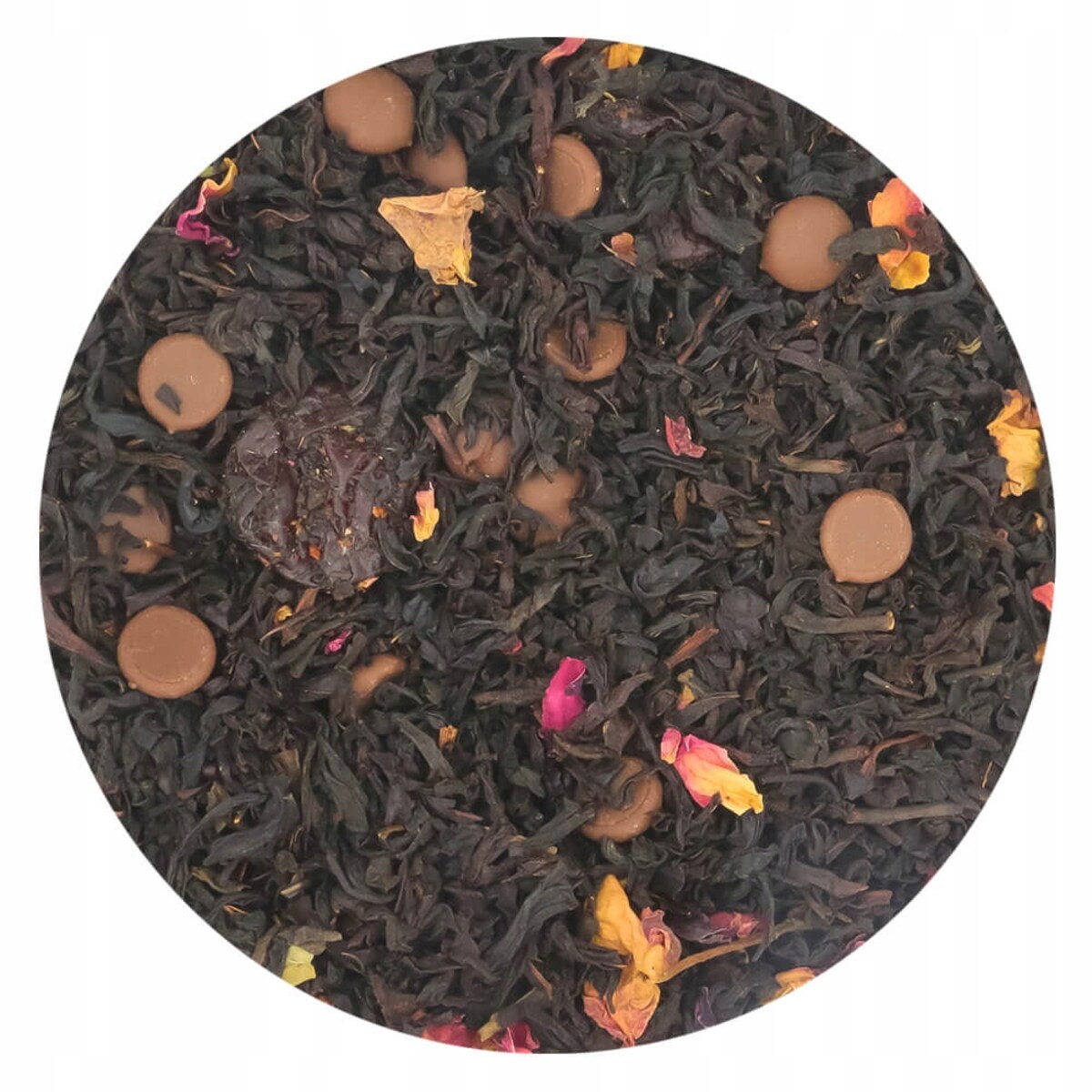 Herbata czarna MIŁOŚĆ o smaku kremowej czekolady z aromatycznymi wiśniami - herbata liściasta sypana mieszanka napar susz - gotowa na prezent upominek