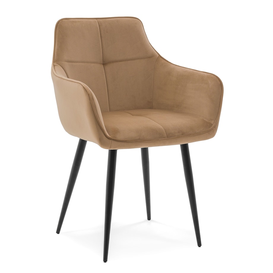Krzesło tapicerowane welurowe QUATTRO velvet aksamit beżowe
