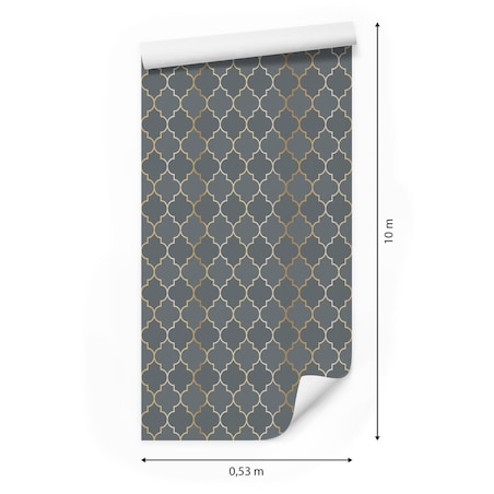 Tapeta Do Salonu Ornamenty Styl Glamour Abstrakcja Wzór Geometryczny