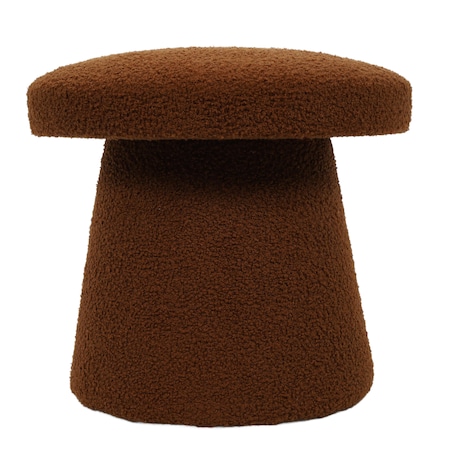 Pufa okrągła tapicerowana TEDDY grzybek boucle, Ø 43 x 38 cm