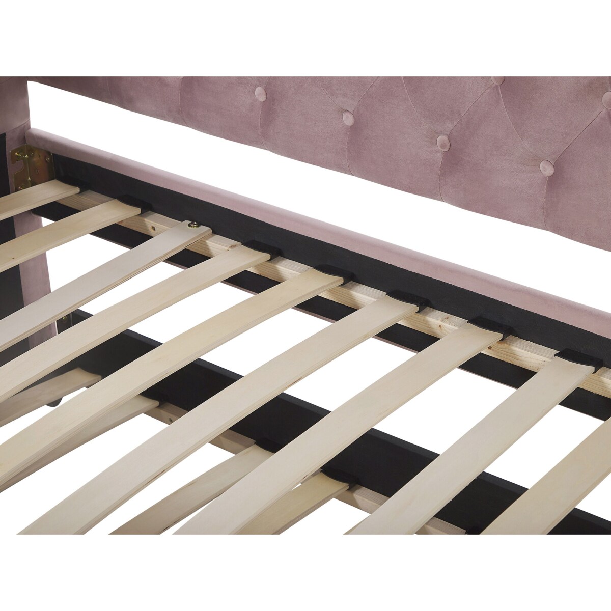 Łóżko wysuwane welurowe 90 x 200 cm różowe GASSIN