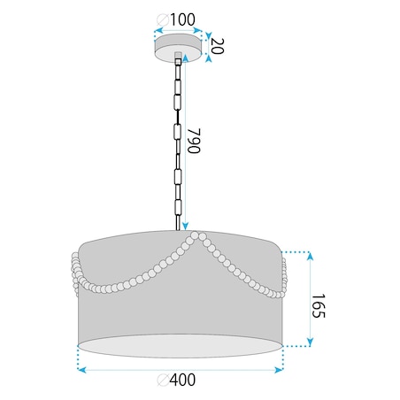 Lampa Sufitowa Wisząca App1741-1Cp 40Cm Czarny, Metal, Sznurek Jutowy
