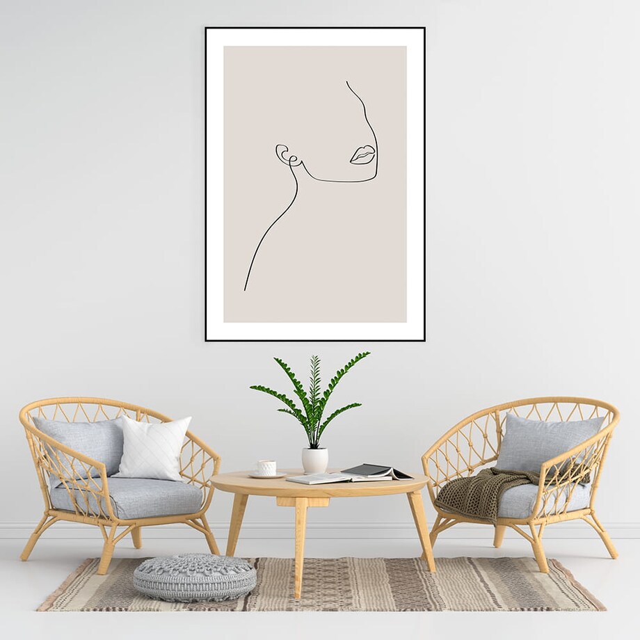 plakat line art ona beż 50x70 cm