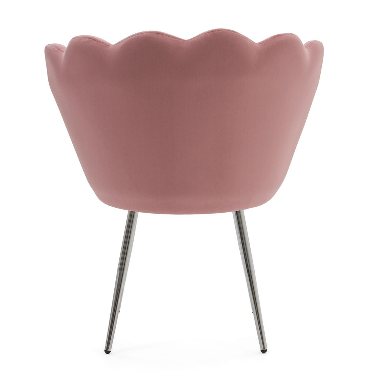 Krzesło muszelka SHELL różowe welurowe glamour srebrne nogi do toaletki