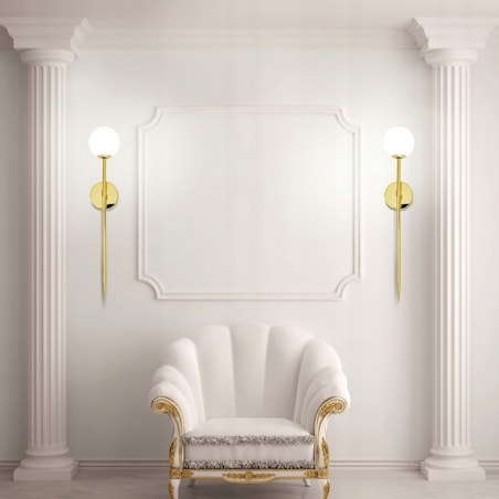 Lampa Kinkiet Złoty Wysoki Ścienny Nowoczesny 90Cm