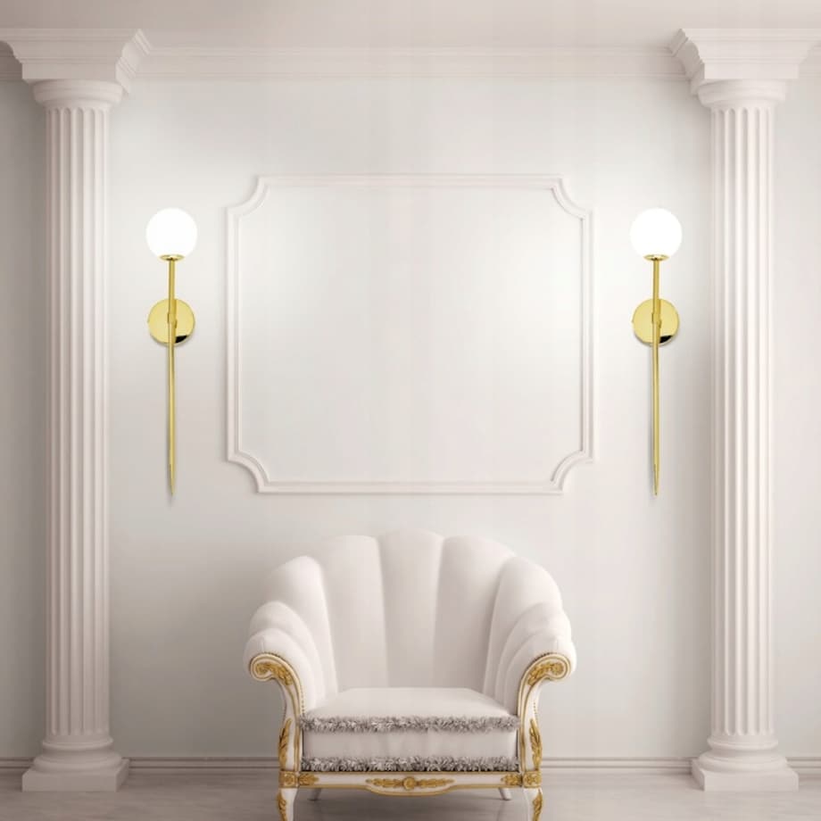 Lampa Kinkiet Złoty Wysoki Ścienny Nowoczesny 90Cm