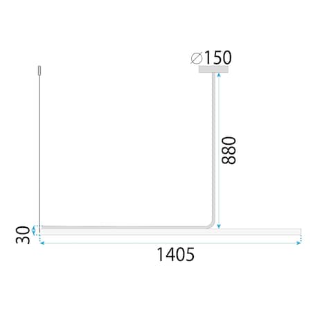 Lampa Sufitowa Wisząca Led App1660-Cp 140Cm Czarny, Metal