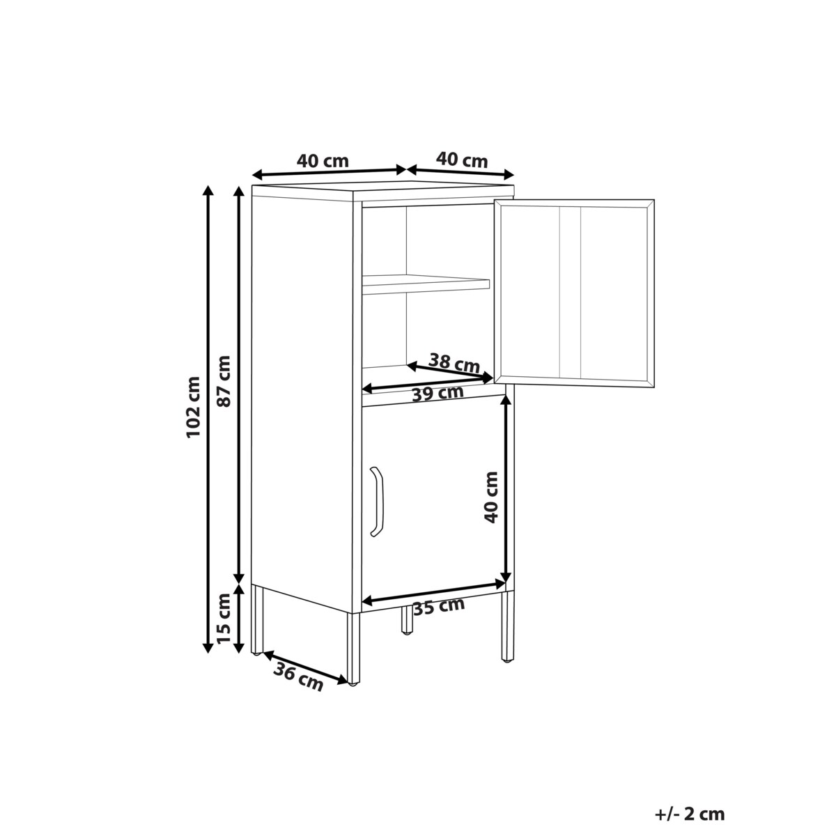 Szafka biurowa metalowa zielona HURON