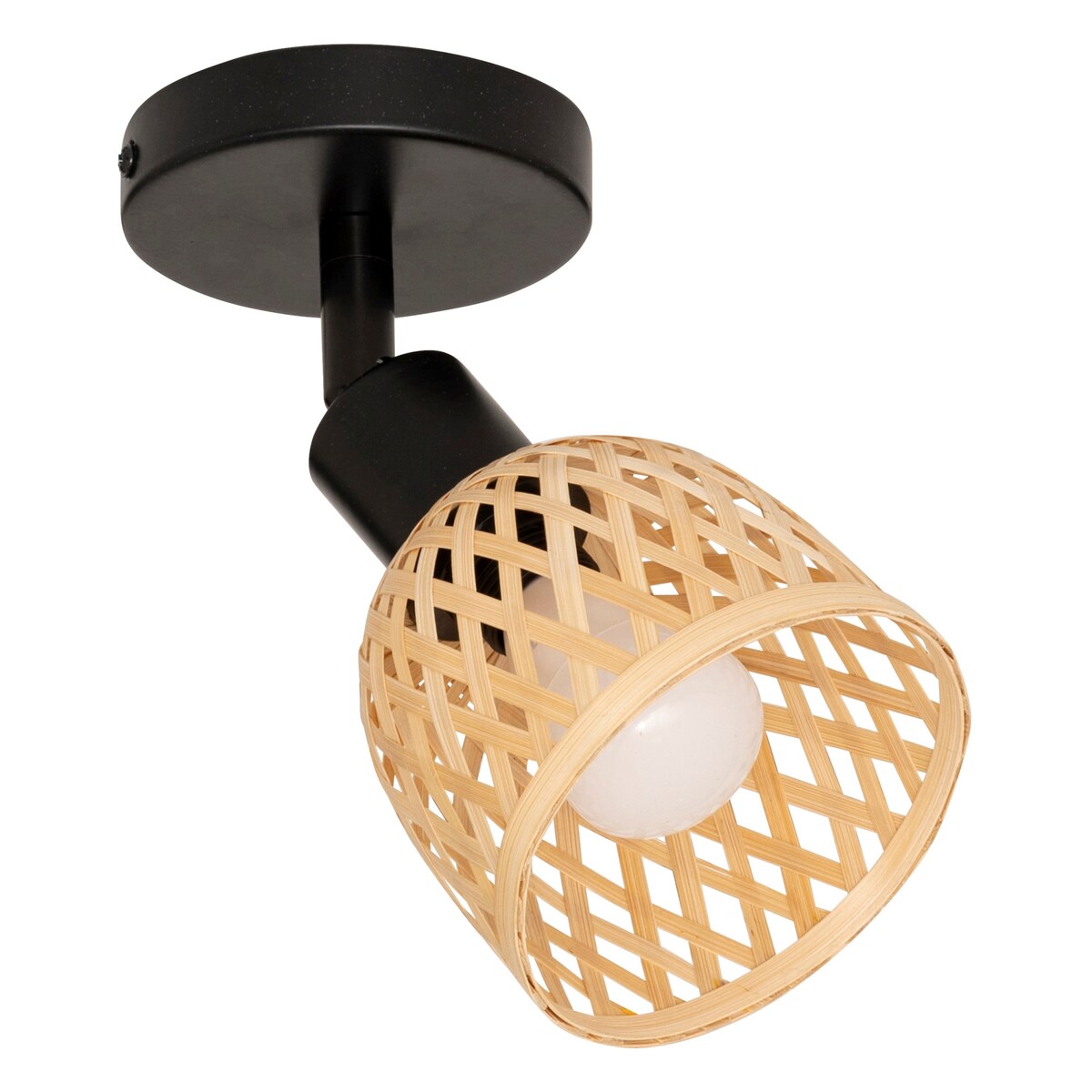 Kinkiet ścienny LIO klosz z plecionego bambusa, Ø 10 cm