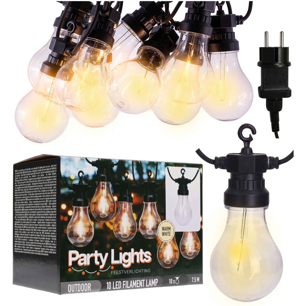 Girlanda Ogrodowa Lampki Ogrodowe Łańcuch Świetlny 10 Led 7,5 M